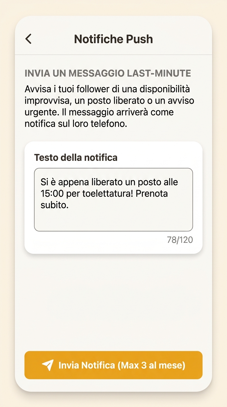 Composizione notifica push broadcast nell'app